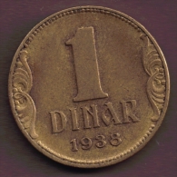 YUGOSLAVIA 1 DINAR 1938 KM# 19 - Joegoslavië