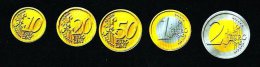 Test Coins EURO "DAL NEGRO" POLYMER (PVC), 1 Set = 5 Pces., Beids. Druck, RRRRR, UNC - Italie