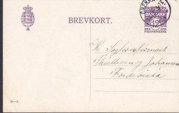 Denmark Postal Stationery Ganzsache Entier 12 Ø Wellenlinien (81-H) GRENAA 1926 To FREDERICIA (2 Scans) - Interi Postali