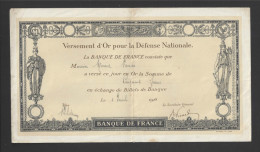 Versement D'Or Pour La Défense National  -  50 Francs OR  -  6/12/1916  -  Monsieur Ménard à  Varades  (44) - Altri & Non Classificati