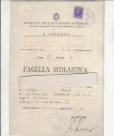 C1451 - PAGELLA SCOLASTICA SCUOLA - R.GINNASIO - MASSIMO D'AZEGLIO - TORINO - 1940/1941 - Marca Da Bollo Regno £6 - Diploma's En Schoolrapporten