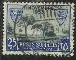 SOMALIA AFIS 1954 CONVENZIONE PER I LEBBROSARI CON L'ORDINE DI MALTA CENT. 25c USATO USED OBLITERE' - Somalia (AFIS)