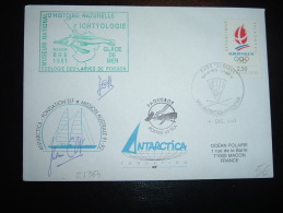 LETTRE TP ALBERTVILLE 92 2,50F OBL. 6 DIC 1991 BASE "JUBANY" 9411 ANTARTIDA ARGENTINA + PAQUEBOT POSTED AT SEA - Andere & Zonder Classificatie