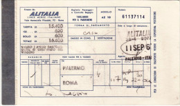 ALITALIA   /   PALERMO-ROMA _ Ticket -  Biglietto Aereo - Carta D´imbarco - Europe