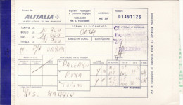 ALITALIA   /   PALERMO-ROMA-TORINO  _ Ticket -  Biglietto Aereo - Carta D´imbarco - Europe