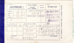 ALITALIA   /   PALERMO-ROMA-TORINO  _ Ticket -  Biglietto Aereo - Carta D´imbarco - Europe