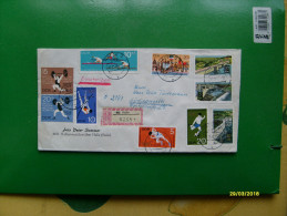 REGISTERED Mail  10 Different Stamps Olypic Games European Championship  Talsperre Spremberg - Lettres & Documents