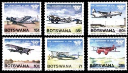 (090) Botswana  1983  Flight / Voile / Planes / Avions / Flugzeuge  ** / Mnh  Michel 345-50 - Botswana (1966-...)