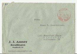 =DE CV 1946 Gebuhrn Bezahlt Reutlingen - Storia Postale