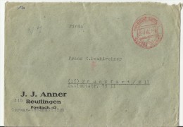 =DE CV 1946 Gebuhrn Bezahlt Reutlingen - Covers & Documents