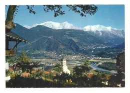 Cp, 74, Passy, Le Clocher, Echappée Sur Le Fayet, St-Gervais Et Le Massif Du Mont-Blanc - Passy