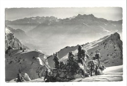 Cp, Suisse, Leysin, Les Dnets Du Midi, Vue De La Berneuse, Voyagée 1903 - Leysin