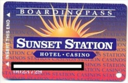 Sunset Station Casino, Las Vegas  Older Used Slot Or Players Card, Sunsetstation-1 - Carte Di Casinò