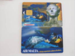 Chip Phonecard,diving And Fish ,used - Malte