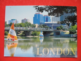 BIG POSTCARD:Sailboats Converge At The Forks Of The Thames In Downtown London Aon A Summer Day - London