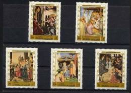 FUJEIRA 1970, TABLEAUX NOEL, NATIVITE, 5 Valeurs, Neufs. R039 - Religious