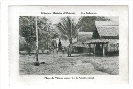 CPSM GUADALCANAL (ILES SALOMON) MISSIONS - Missions Maristes D´Océanie : Place Du Village - Solomon Islands