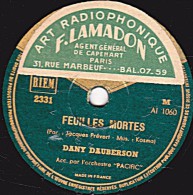 78 Trs - PACIFIC 2331 - état TB - DANY DAUBERSON - FEUILLES MORTES - UN AIR D'AUTREFOIS - 78 T - Disques Pour Gramophone