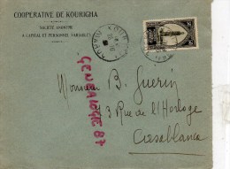 MAROC - ENVELOPPE COOPERATIVE DE KOURIGHA - 1938- M. GUERIN 73 RUE HORLOGE  A CASABLANCA - Otros & Sin Clasificación