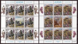 Yugoslavia 1999 Europa CEPT, Natinal Parks, Birds, Eagle, Flowers, Mini Sheet Of 8 Sets + Label MNH - 1999