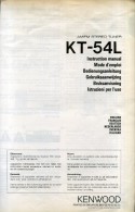 KENWOOD KT 54L AM FM STEREO TUNER  ISTRUZIONI PER L´USO - Altri & Non Classificati