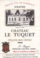 CHATEAU LE TUQUET 1980  / GRAVES - Bordeaux