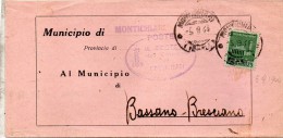 1944  LETTERA CON ANNULLO   MONTICHIARI BRESCIA - Marcofilía