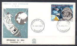 Mali FDC Mi 118 Astronaut Leonov , Vostok 2 1966 - Africa