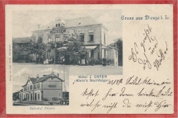 57 - GRUSS Aus DIEUZE - Bahnhof - Gare - Hotel J. OSTER - Dieuze