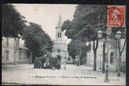 91 - MONTGERON - L'EGLISE ET LA PLACE ROTTEMBOURG - Montgeron