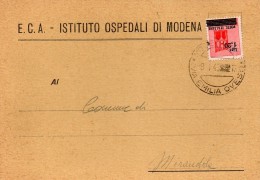 1945  CARTOLINA  CON ANNULLO MODENA - Marcophilie