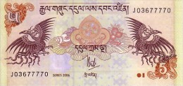 BHOUTAN   5 Ngultrum   Series 2006   Pick 28     ***** BILLET  NEUF ***** - Bhutan