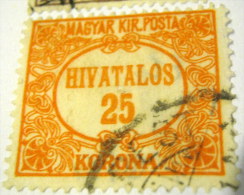 Hungary 1922 Official Service 25k - Used - Servizio