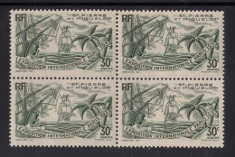 St Pierre Et Miquelon 1937 MNH Sc 166 30c Sailing Ships Paris Int'l Exposition Block - Nuevos