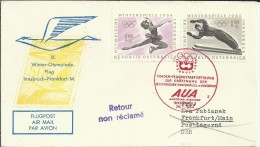 AUSTRIA CC CON MARCA VUELO ESPECIAL JUEGOS OLIMPICOS DE INVIERNO 1964 ESQUI - Winter 1964: Innsbruck