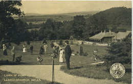 LLANGAMMARCH WELLS - LAWN OF PUMP HOUSE  -  LONDON AND NORTH WESTERN RAILWAY OFFICIAL - Montgomeryshire