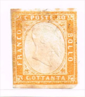 Italia REGNO - SARDEGNA - 1861 - 80 C. Sass.5A - Nuovo - Sardinia