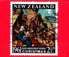 NUOVA ZELANDA - 1961 - Natale - Christmas - Adorazione Dei Magi - 2 ½ - Oblitérés