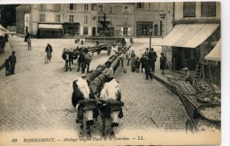 REMIREMONT (Vosges) - Attelage Vosgien Place De La Courtine- Très Animée - Remiremont