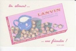 BUVARDS-PUB-CHOCOLAT LANVIN-CHOCOLAT AU LAIT NOISETTES-BUVARD EFGE- - Chocolade En Cacao