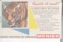 BUVARDS-PUB-CHOCOLAT MENIER-GRAND CONCOURS DU CHOCOLAT MENIER-PHOTO 1 TIGRE-BUVARD 1 - Kakao & Schokolade