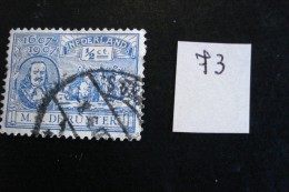 Pays-Bas - Année 1907 - Amiral De Ruyter 1/2 C Bleu - Y.T. 73 - Oblitéré - Used - Gestempeld - Gebraucht