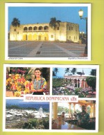 2 DEUX TWO LARGE SIZE MODERN DOMICAN REPUBLIC POSTCARDS UNUSED LOT 04 - Repubblica Dominicana