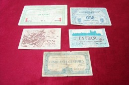 LOT DE 5 BILLETS  DES CHAMBRES DU COMMERCE - Cámara De Comercio