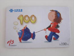 China  Prepaid Card,girl And Fish,used - Chine
