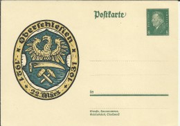 ALEMANIA 1931 ENTERO POSTAL OBERSCHLEISEN ESCUDO AGUILA HERRAMIENTAS - Otros & Sin Clasificación