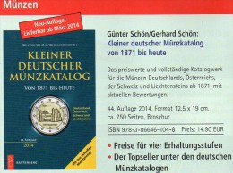 Kleiner Münzkatalog Schön 2014 Neu 15€ Für Numis-Briefe Coin Of Germany Austria Helvetia Liechtenstein 978-3-86646-104-8 - Altri & Non Classificati