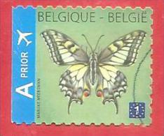 BELGIO USATO - 2012 - Swallowtail Butterfly Selfadhesive Left Unperforated - 1 Europe U - Michel BE 4301BDl - Gebraucht