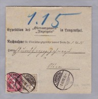 Heimat BE LANGENTHAL 1888-06-01 Nachnahme Streifband Nach Olten - Lettres & Documents