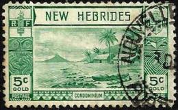 BRITISH NEW HEBRIDES LANDSCAPE GREEN PART SET OF 1 STAMP 5 CENTIMES UHD 1950's SG52 READ DESCRIPTION !! - Gebraucht